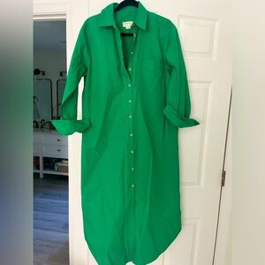 Anthropologie Maeve Green Shirtdress